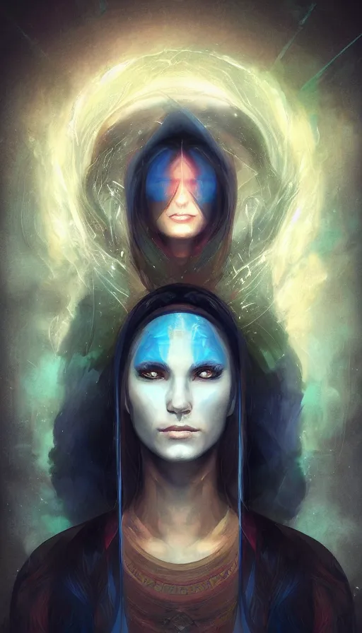 Image similar to portrait of a digital shaman, by charlie bowater