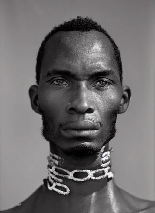 Image similar to a portrait of an african man by herb ritts