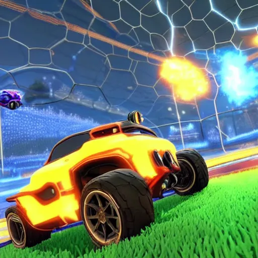 Image similar to a tank in rocket league, high resolution, high details, teaser trailer footage