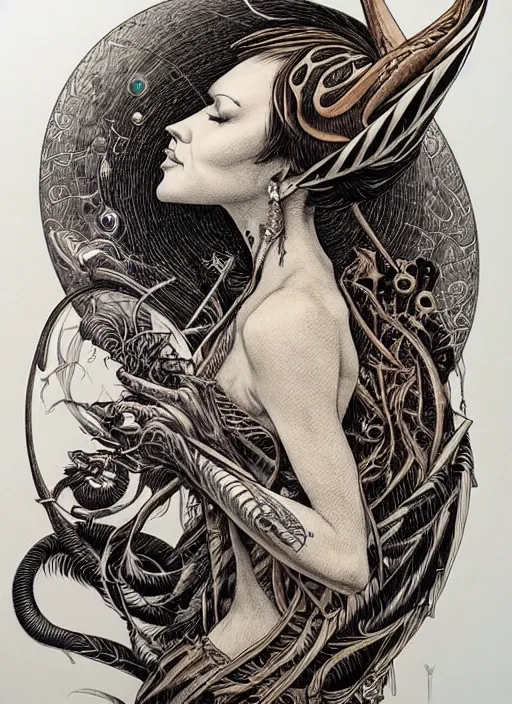 Image similar to a portrait of a lady by aaron horkey