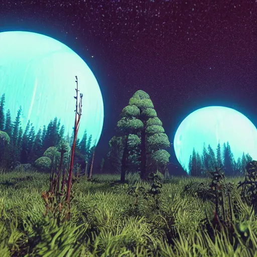 Prompt: forest on alien planet in no man's sky, octane, ultra detailed, 4 k