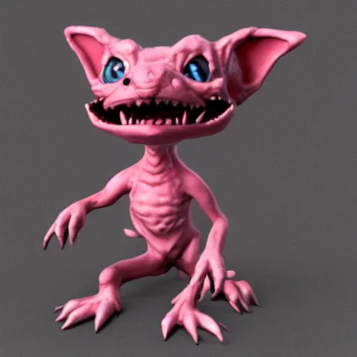 Prompt: A 3D render of a cute chibi pink Kobold. Unreal Engine