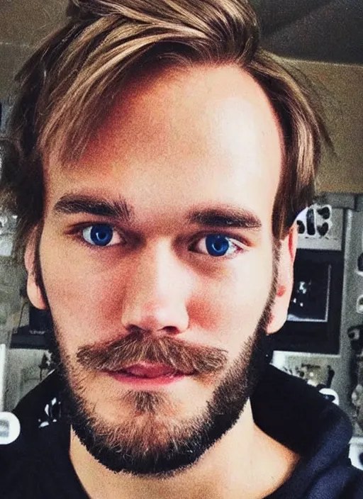 Image similar to selfie still of PewDiePie