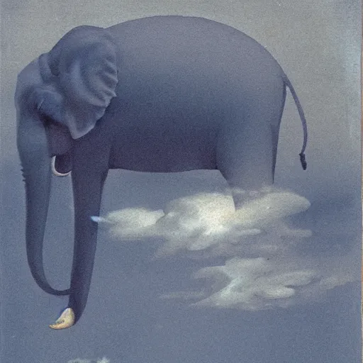 Image similar to elephant falling from a cloud,