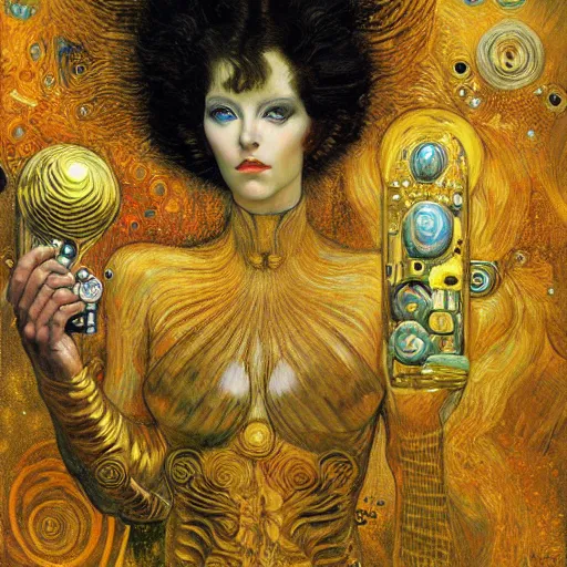 Image similar to Divine Chaos Engine by Karol Bak, Jean Deville, Gustav Klimt, and Vincent Van Gogh