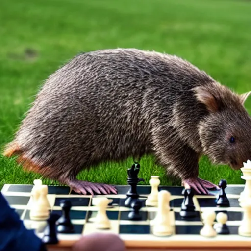Prompt: wombat playing chess