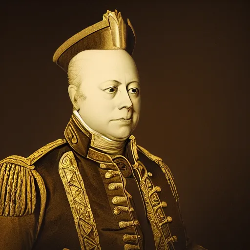 Image similar to king george iii, realistic, colorized, cinematic lighting, portrait