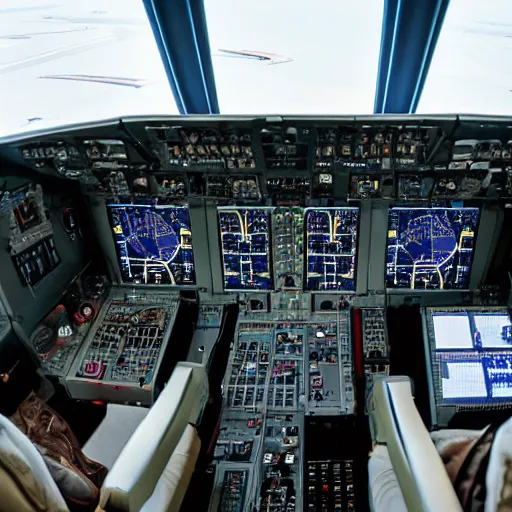 Prompt: an airplane cockpit