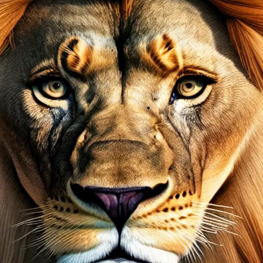 Prompt: a lion lookimg at the viewer,fish eye lens,funny,photorealiatic,hyperdetailed,hyperrealistic,studio lighting,studio photography,professional photography,professional lighting,detailed face,3 point lighting,4k,digital art,ultra realistic,ultra detailed,art by greg rutkowski