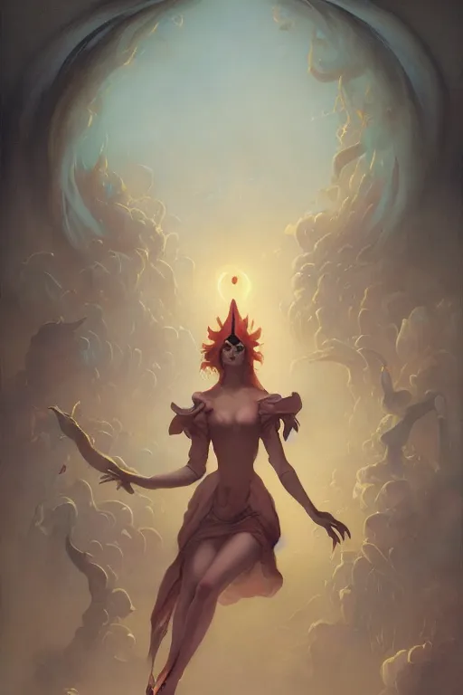 Image similar to Witch by Peter Mohrbacher in the style of Gaston Bussière, Art Deco