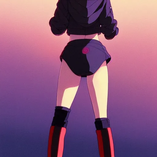 Image similar to a beautiful! boyish! natalie portman alluring gravure! model, wearing oversized aztec bomber jacket and leotard, poofy bomber jacket with mayan patterns, gapmoe yandere grimdark, trending on pixiv fanbox, painted by greg rutkowski makoto shinkai takashi takeuchi studio ghibli, akihiko yoshida