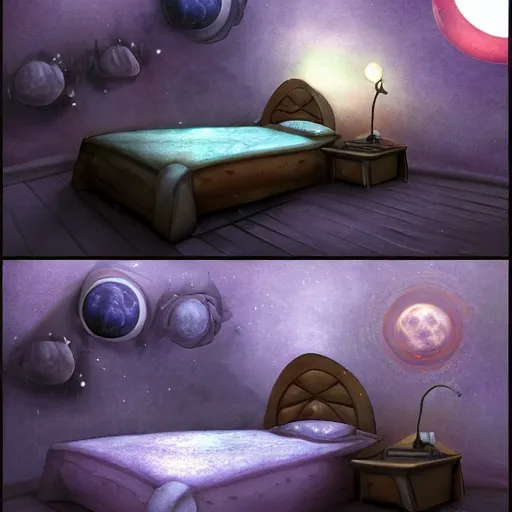 Prompt: a moon - themed bed, trending on artstation, hdr