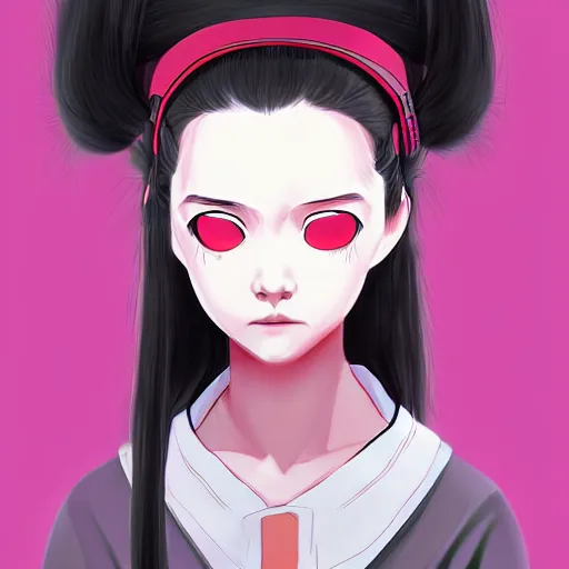 Prompt: Nezuko, very detailed, digital art, concept art, matte, futurism