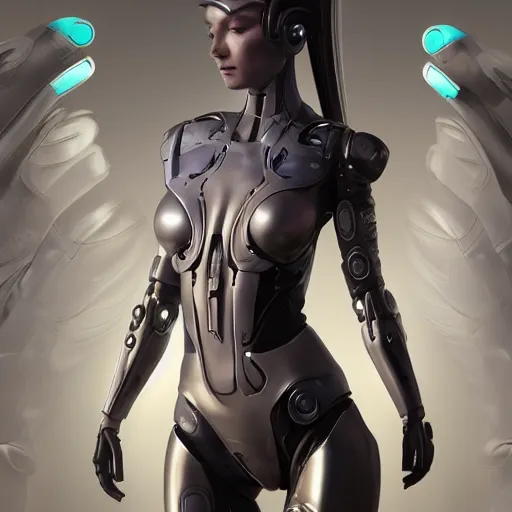 Prompt: masterpiece!!!! portrait of a futuristic android, science fiction, smooth technology, smooth body, fairy wings, intricate, headshot, highly detailed, digital painting, trending on artstation, concept art, sharp focus, cinematic lighting, illustration, art by masamune shirow and greg rutkowski, cgsociety