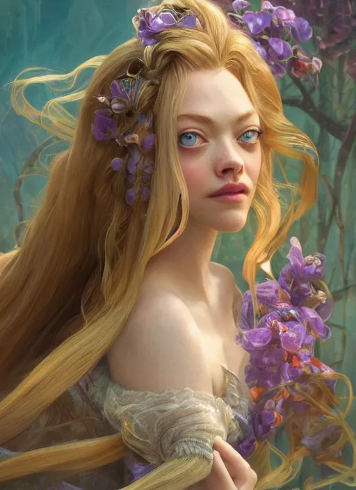 Prompt: amanda seyfried as the rapunzel, underwater, western, d & d, fantasy, intricate, elegant, highly detailed, digital painting, artstation, concept art, matte, sharp focus, illustration, art by artgerm and greg rutkowski and alphonse mucha, masterpiece, stunning, artstation