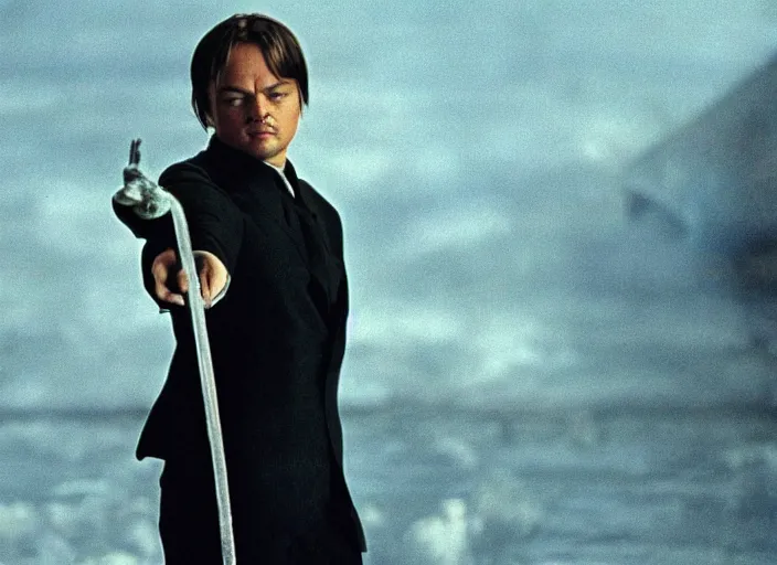 Prompt: film still Leonardo Dicaprio in kill bill 2003