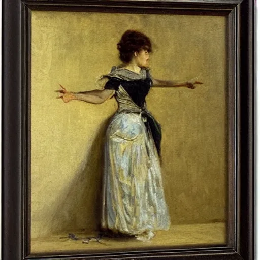 Image similar to actress rehearsing by alfred stevens