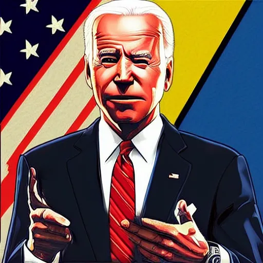 Image similar to “Joe Biden in GTA V, Cover art by Stephen Bliss, Boxart, loading screen”