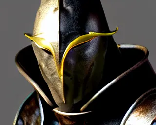 Image similar to a photorealistic 3D render portrait of sauron the dark lord wearing armor made of iron, unreal engine, octane render, cinematic lighting, a sense of evil, hard surface character concept art, dark fantasy character design, hyper realism, high detail, depth of field, stunning vfx, smooth gradients, high contrast, cgsociety