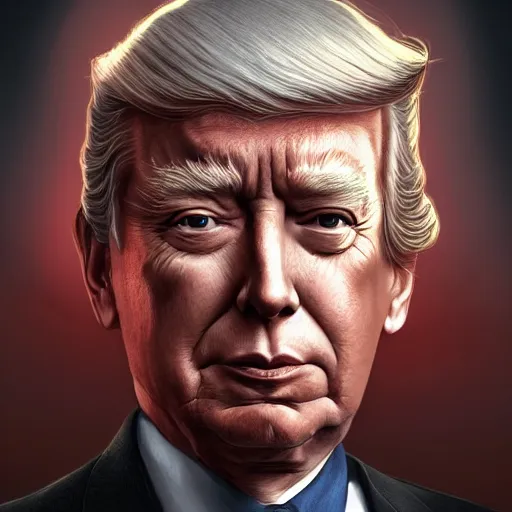 Prompt: president of the united states in the year 2 0 4 5, fantasy, portrait, highly detailed, headshot, digital painting, trending on artstation, concept art, sharp focus, illustration