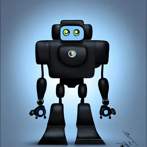 Image similar to Happy Minimalist robot painting a canvas, beautiful lighting, sharp, details, hyper-detailed, pixar, 8K