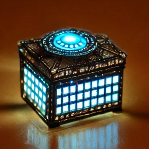 Prompt: tiny movie prop with led lights, intricate and detailed