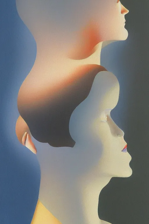 Image similar to woman wearing television through head Edward Hopper and James Gilleard, Zdzislaw Beksisnski, higly detailed