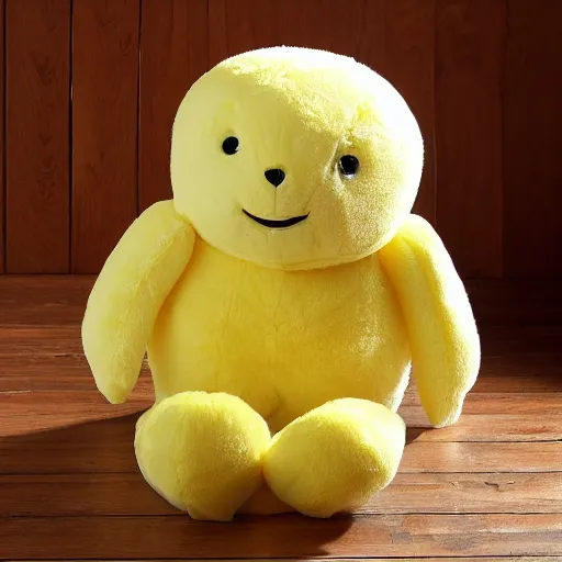 Prompt: lemon plush toy, photo