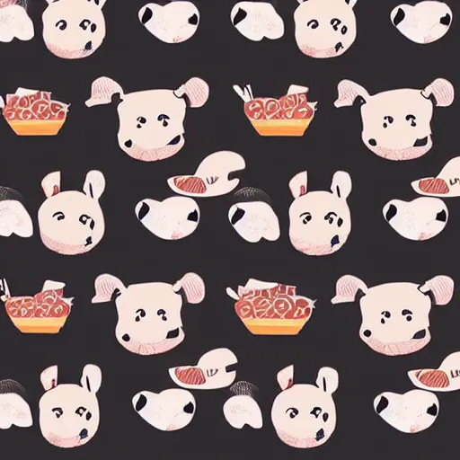 Prompt: modern kitchen wallpaper design. expensive. piggy pattern.