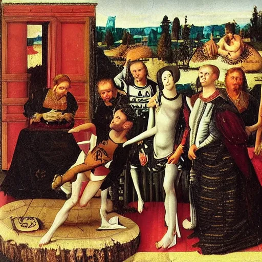 Prompt: punk rock show in a renaissance style