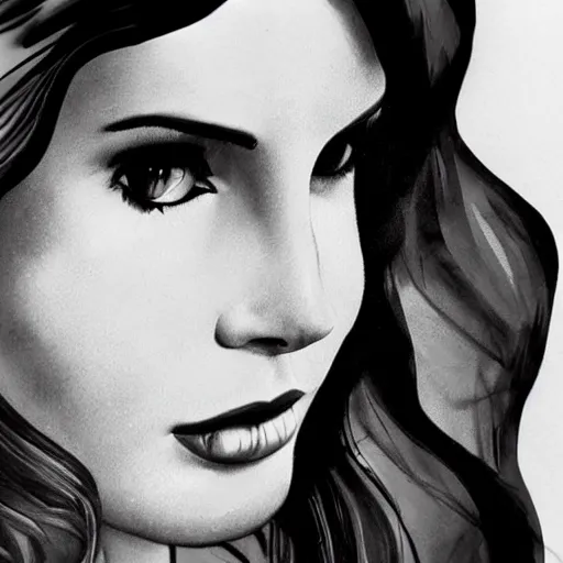 Image similar to Lana del rey tattoo design, photorealistic, dramatic