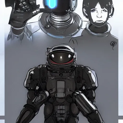 Image similar to concept art of an astronaut character in the style of Death Stranding by Yoji Shinkawa