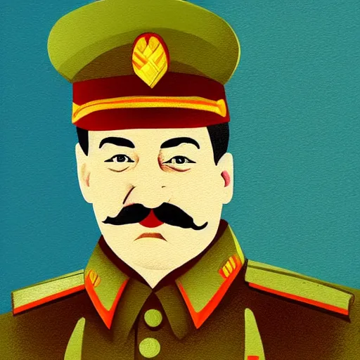 Prompt: stalin. art by danny belanger