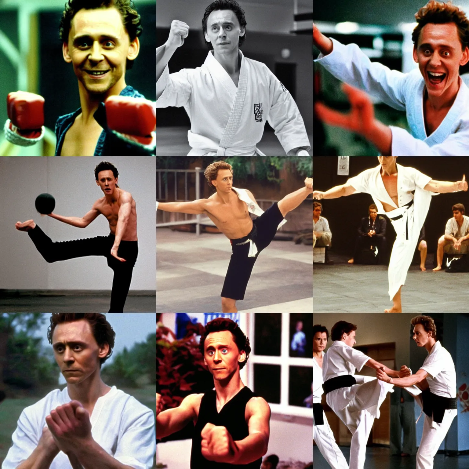 Prompt: Tom Hiddleston playing Karate Kid (1984)