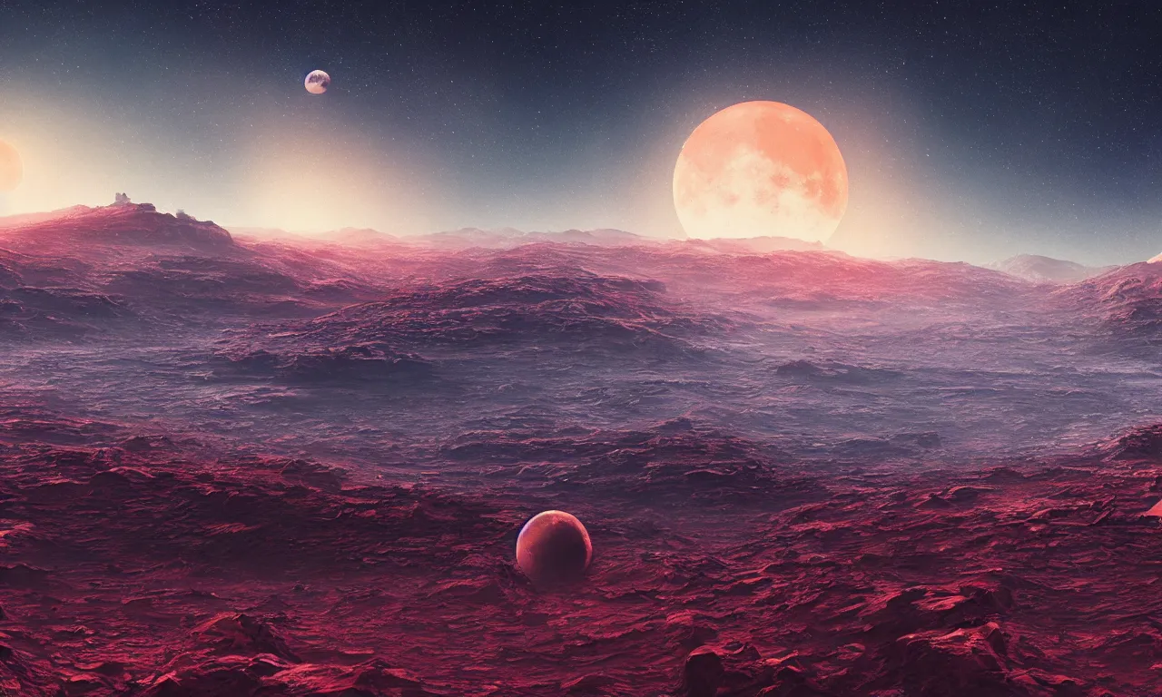 Image similar to mars and moon ground by alena aenami artworks in 4 k