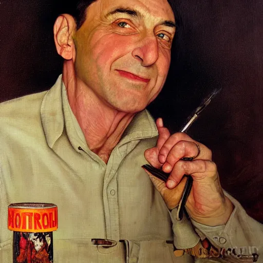 Prompt: a portrait painting of Martin Feldman. Painted by Norman Rockwell