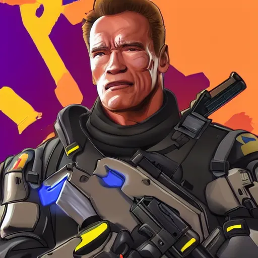 Image similar to a screenshot of arnold schwarzenegger as soldier 7 6 in overwatch