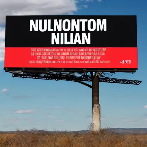 Image similar to ominous billboard warning of nuclear fallout