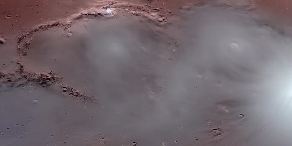 Prompt: A massive storm on Mars's surface, realistic.