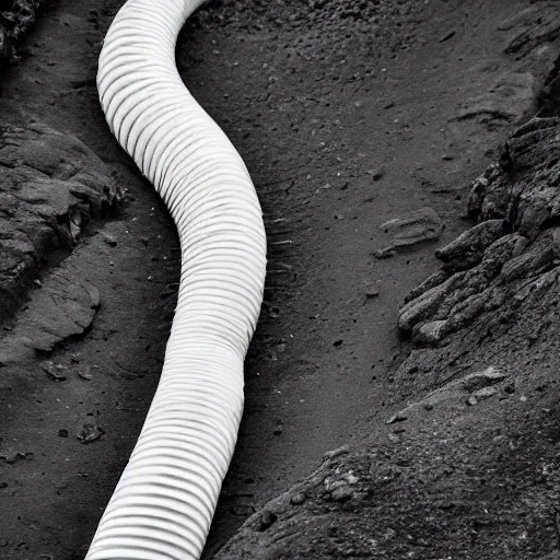 Prompt: a giant white worm destroying almeria, canon eos r 3, f / 1. 4, iso 2 0 0, 1 / 1 6 0 s, 8 k, raw, unedited, symmetrical balance, in - frame