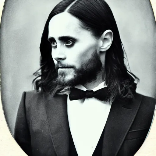 Image similar to jared leto antique photograph