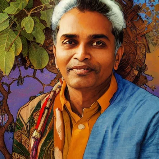 Image similar to close up a beautiful Indian doctor wearing jeans and a shirt in Texas in 2022, sun shining, photo realistic illustration by greg rutkowski, thomas kindkade, alphonse mucha, loish, norman rockwell.