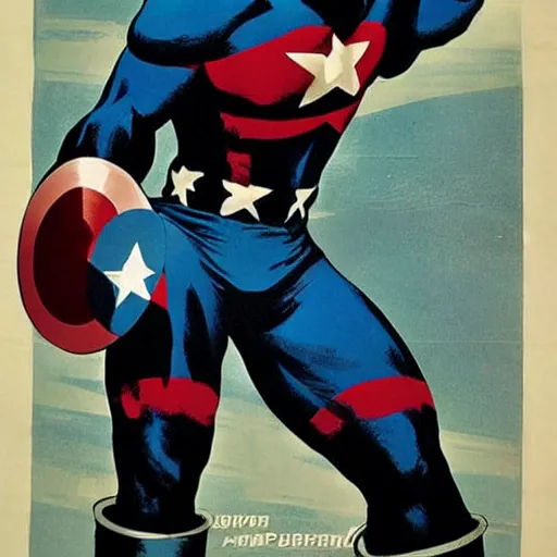 Image similar to black captain america. supersoldier serum wwii american propaganda poster by james gurney