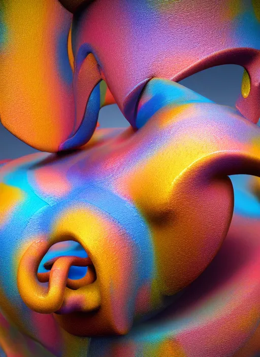 Image similar to 3D abstract resin miniature sculpture by Salvador Dali, psychedelic, abstractionism, realistic, 8K, Hyperrealism, Subsurface scattering, raytracing, Octane Render, Zbrush, simple background