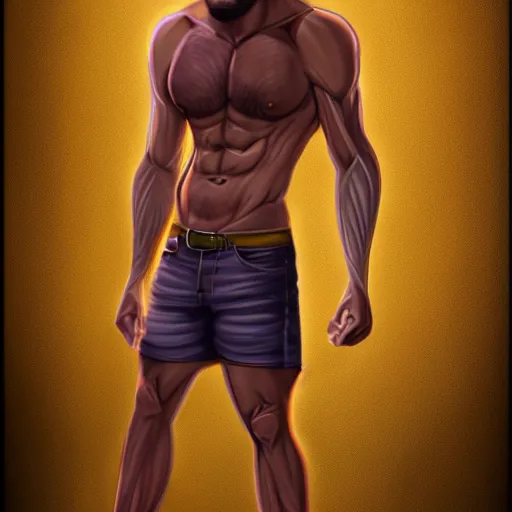 Prompt: shaggy as a muscular gigachad, elegant muscular body, digital painting, realistic lighting, highly detailed