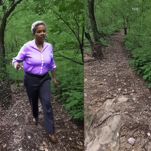 Image similar to chicago mayor lori lightfoot spotted on woodland trail cam at 2:00am