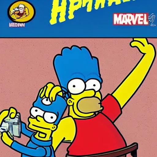 Prompt: Homer Simpson as a Marvel superhero,