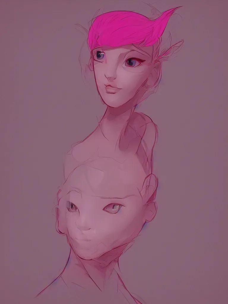 Image similar to pink by Disney Concept Artists, blunt borders, golden ratio