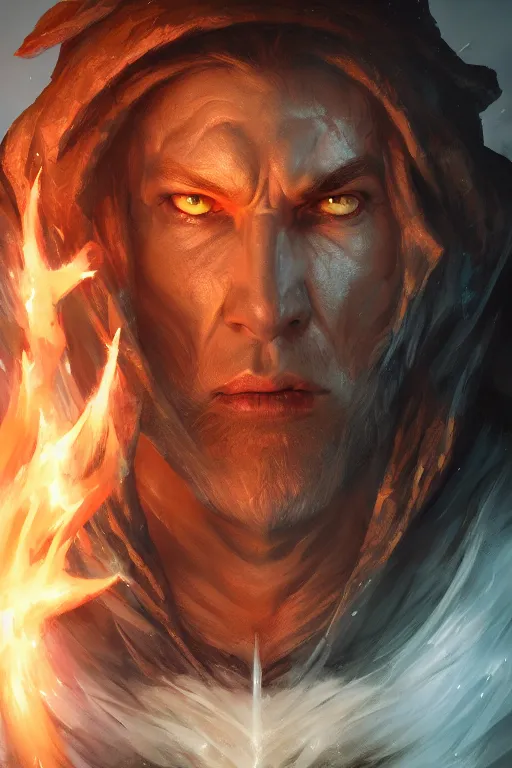 Prompt: dungeons and dragons evil sorcerer character closeup portrait, dramatic light, lake background, 2 0 0 mm focal length, painted by stanley lau, painted by greg rutkowski, painted by stanley artgerm, digital art, trending on artstation