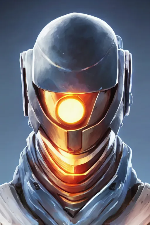 Image similar to epic mask helmet robot ninja portrait stylized as fornite style game design fanart by concept artist gervasio canda, behance hd by jesper ejsing, by rhads, makoto shinkai and lois van baarle, ilya kuvshinov, rossdraws global illumination radiating a glowing aura global illumination ray tracing hdr render in unreal engine 5